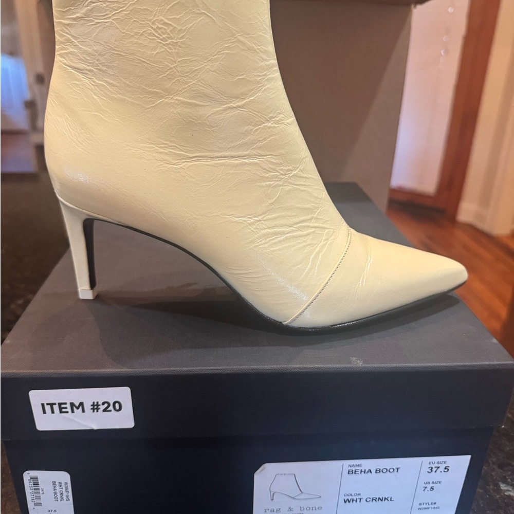 rag & bone WHT Pointed Leather Ankle Boot